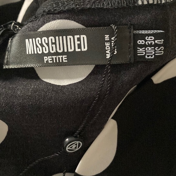 MISSGUIDED Petite Polka Dot Puff Sleeve Mini Dress US 4/S - Picture 5 of 8